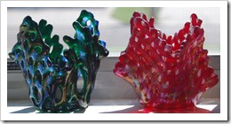 fused glass vases